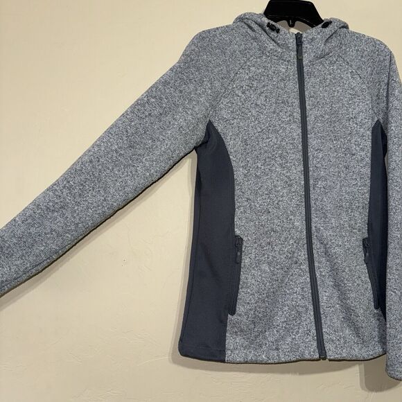 Naturals Reflections Sweater Woman’s Size M Fleece Lined Hooded Full Zip Grey - Picture 3 of 13